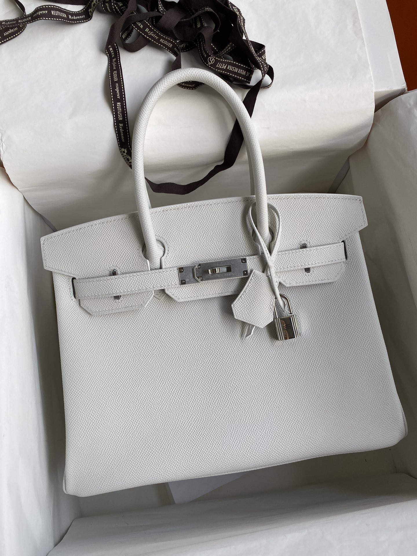 Hermes Birkin 35CM Epsom Leather Handbag White